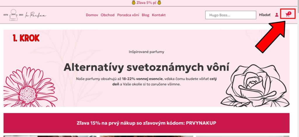 Ako uplatniť zľavový kód?- 1.krok