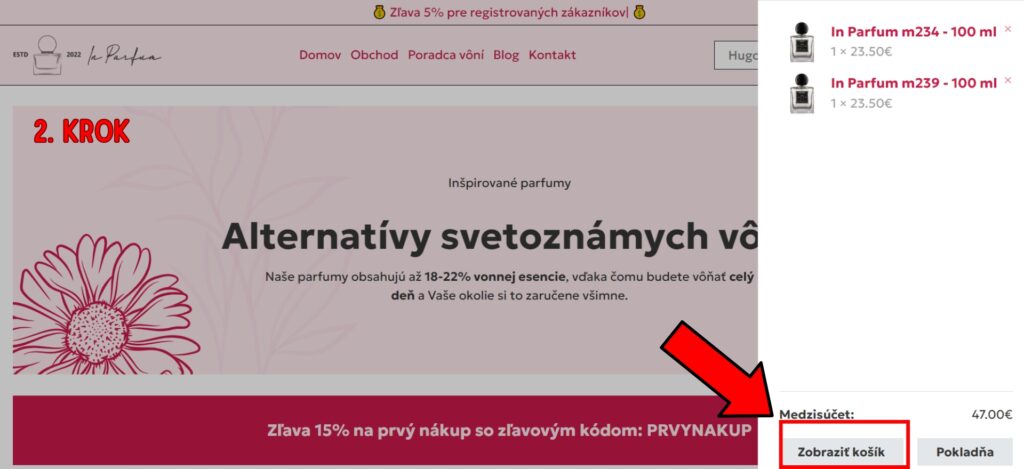 Ako uplatniť zľavový kód?-2.krok